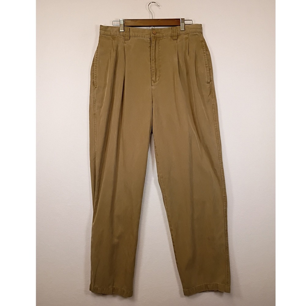 Coastal Tommy Bahama Mens 34 Khaki Pleated Tencel Cotton Chino Pants